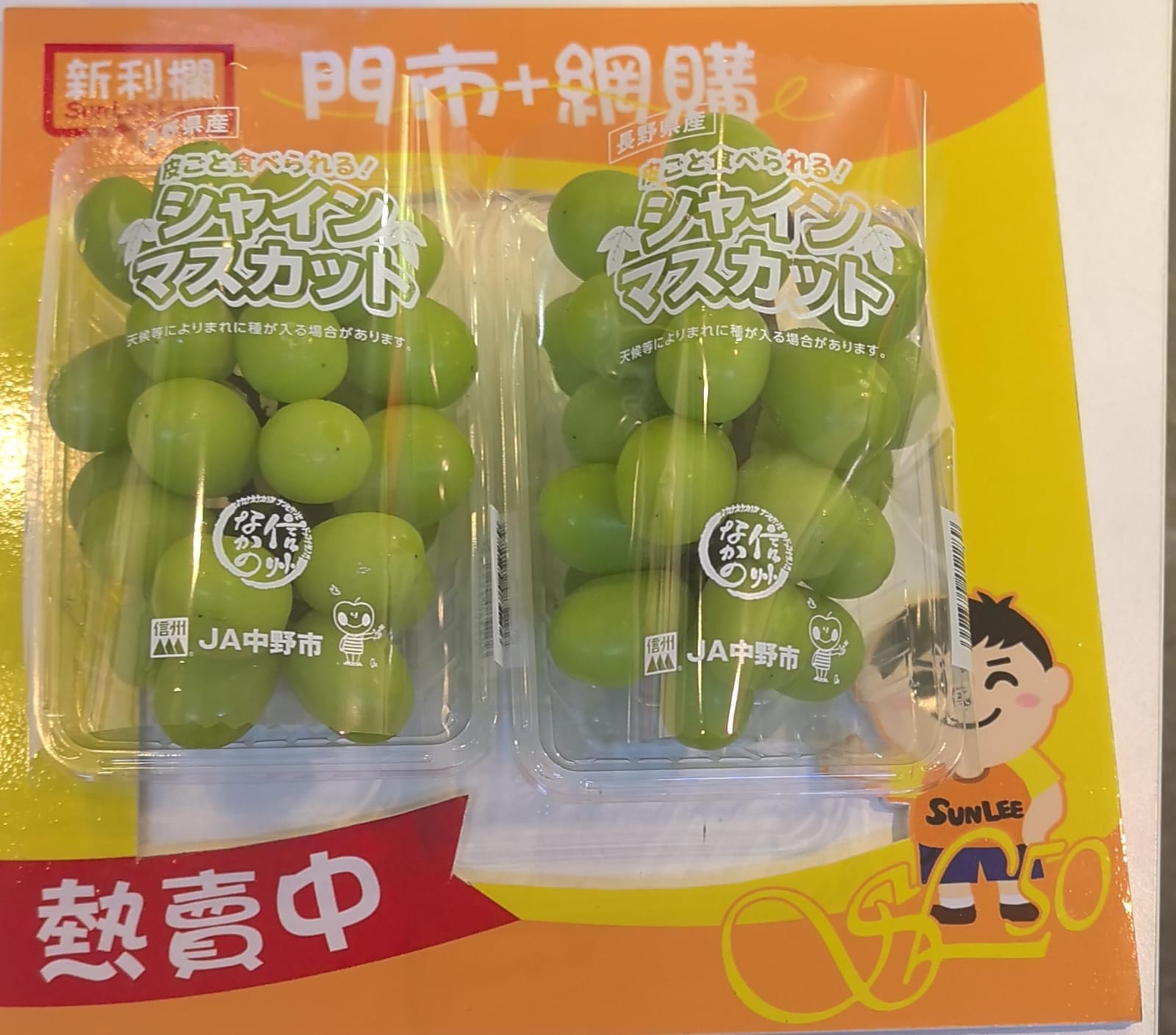 日本 長野縣 特級香印提子 (2 束, 每束約 400g)